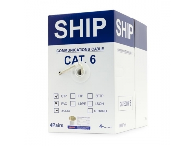 Кабель сетевой SHIP D165S-P Cat.6 UTP 30В PVC