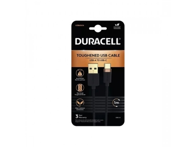 Интерфейсный кабель Duracell USB6061A USB-A to USB-C Черный