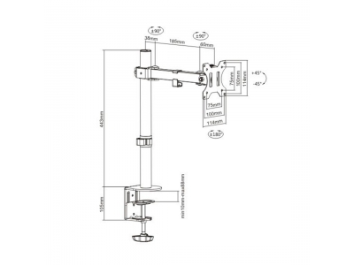 Настольный кронштейн Brateck LDT12-C011 для 1 монитора (13