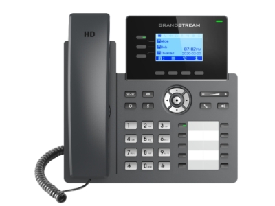 Grandstream GRP2604P, Carrier-Grade IP Phones, 3 lines, 6 SIP accounts, 10 BLF keys, Dual 10/100/1000 Mbps Ethernet ports, HD audio, PoE