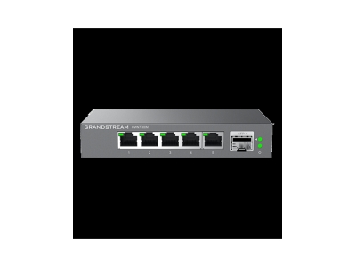 Grandstream GWN7700MP, Неуправляемый 2,5G Мульти-Гигабитный Сетевой Коммутатор, 5x 2,5GbE RJ45, 4x PoE 802.3 af/at, до 30W на порт, общий бюджет питания 60W.