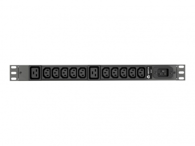 Vertiv Geist Rack PDU, Basic, 1U, input IEC 60320 C20 power inlet 230V 16A, outputs (10)C13 (2)C19