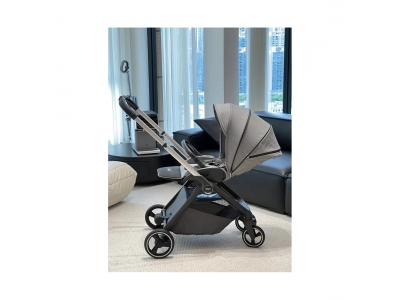 Детская коляска Qborn Kunpeng Two-way lightweight high landscape stroller Technology gray