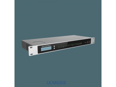 Grandstream UCM6308, IP PBX appliance, 8 FXO ports, 8 FXS ports, Dual GigE RJ45 Ethernet ports with PoE Plus