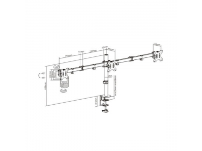 Настольный кронштейн Brateck LDT12-C034N для 3-х мониторов (13