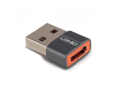 Переходник LDNIO LC150 Type-C на USB A Адаптер Серый