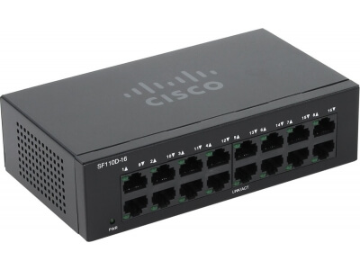 Коммутатор Cisco SF110D-16 (10/100 Mbit) SF110D-16-EU