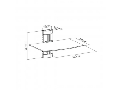 Настенный кронштейн Brateck DVD-291 для DVD, 360х250 мм.