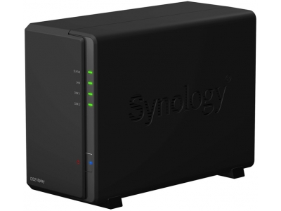 Сетевой NAS-сервер Synology DS218play, 2 отсека для HDD,