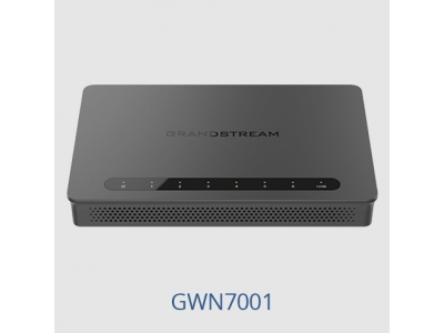 Grandstream GWN7001 Wired Router, 6x GbE WAN/LAN, 2.2Gbps NAT routing, 60K NAT sessions, VPN (530Mbps), DPI, SDN, cloud provisioning, integrated GWN l