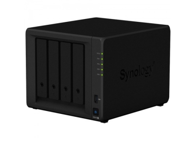 Сетевой NAS-сервер Synology DS918+, 4 отсека для HDD, RAM 4Gb