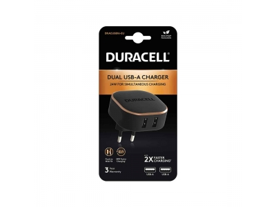 Универсальное зарядное устройство Duracell DRACUSB16-EU 24W 2хUSB-A Черный