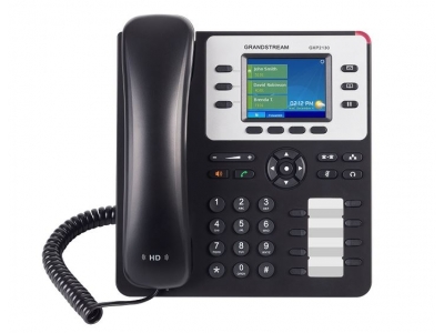 Grandstream GXP2130, 3-line Enterprise HD IP Phone, Bluetooth, 320x240 TFT color LCD, dual GigE ports with 802.3af PoE, (with power supply)