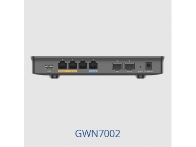 Grandstream GWN7002 Wired Router, 2x SFP, 4x GbE WAN/LAN, 1x PoE-In, 2x PoE-Out, 2.2Gbps NAT routing, 60K NAT sessions, VPN (530Mbps), DPI, SDN