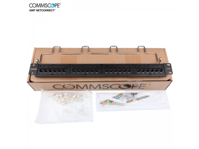 CommScope Distribution Module Panel, Cat 5E, UTP, 1U, 24 port