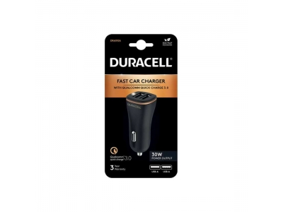 Автомобильное зарядное устройство Duracell DR6010A 30W QC 3.0 2хUSB-A Черный