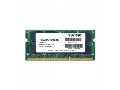 Модуль памяти для ноутбука Patriot SL PSD38G16002S DDR3 8GB