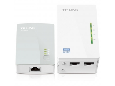 TP-Link AV500 Комплект из двух адаптеров Powerline с функцией усилителя беспроводного сигнала TL-WPA4220KIT(EU)