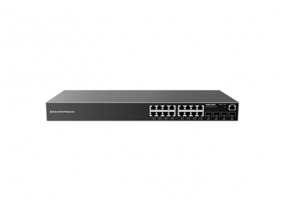 Grandstream GWN7802P, Enterprise Layer 2+ Managed Network Switch, 16-ports Gigabit Ethernet, PoE/PoE+ (240W), 4-SFP,Desktop, wall-mount, or rack-mount