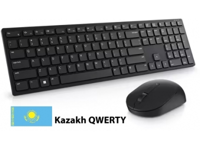 Dell Pro Wireless Keyboard and Mouse - KM5221W - Kazakh (QWERTY) - Black