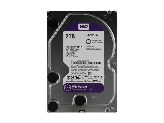 Жёсткий диск для видеонаблюдения Western Digital Purple HDD 2Tb WD20PURZ