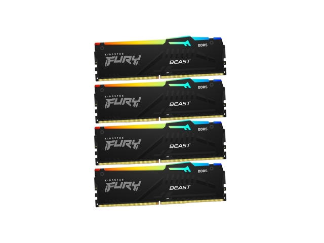 Комплект модулей памяти Kingston FURY Beast RGB XMP KF556C40BBAK4-128 DDR5 128GB (Kit 4x32GB) 5600MH