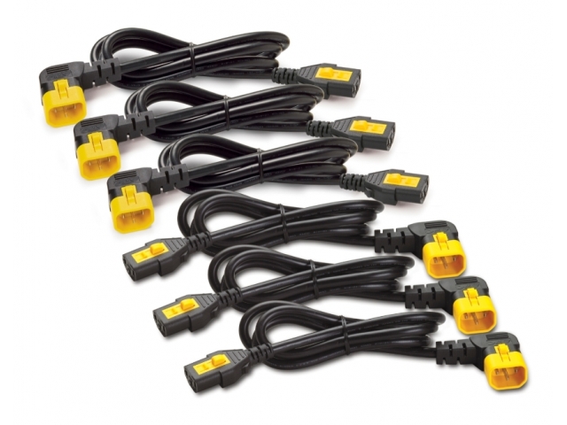 Power Cord Kit (6 ea), Locking, C13 to C14 (90 Degree), 1.2m