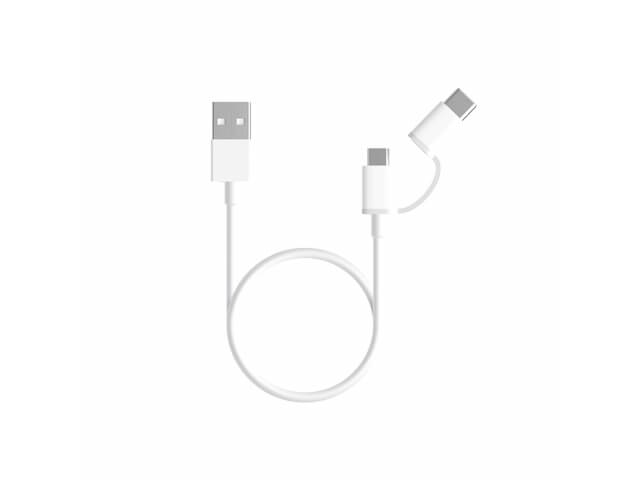 Интерфейсный кабель Xiaomi 30cm MICRO USB and Type-C Белый