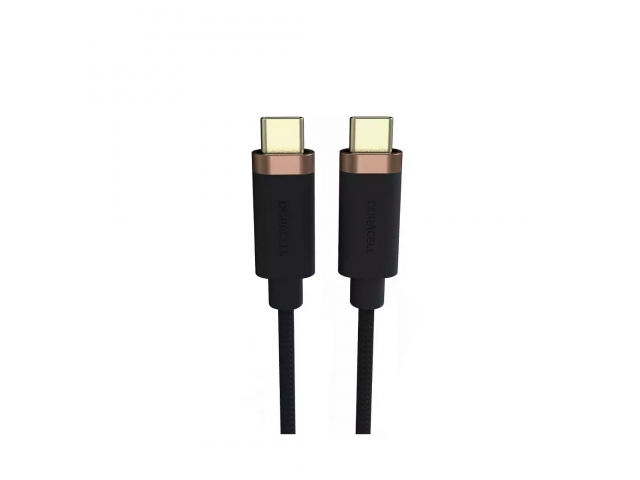 Интерфейсный кабель Duracell USB7030A USB-C to USB-C Черный