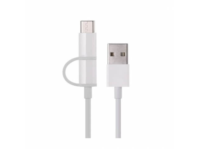 Интерфейсный кабель Xiaomi 100cm MICRO USB and Type-C Белый