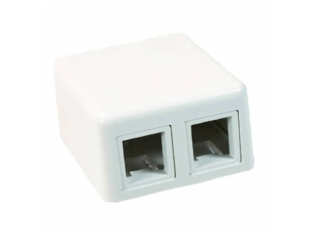 Outlet AMP extr. for 2 RG45 keystone, white