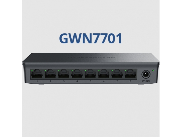 Grandstream GWN7701, Unmanaged Network Switches, 8-ports Gigabit Ethernet, Desktop, wall-mount