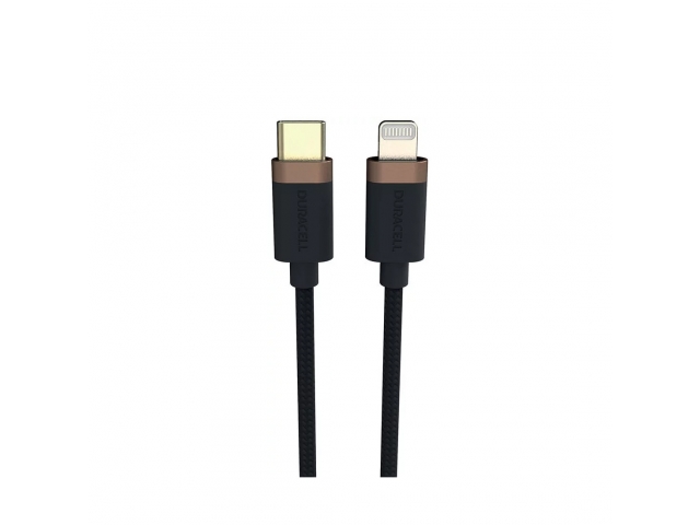 Интерфейсный кабель Duracell USB9012A USB-C to Lightning Черный