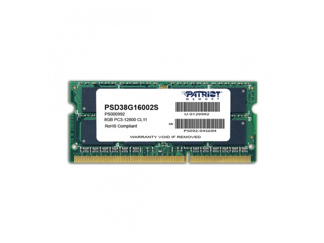 Модуль памяти для ноутбука Patriot SL PSD38G16002S DDR3 8GB