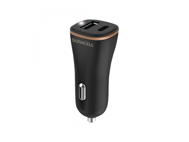 Автомобильное зарядное устройство Duracell DR6026A 27W PD USB-A & USB-C Черный